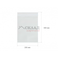 Пакет зиплок 200*300мм (упак. 100 шт.) 60 мкр с бегунком матовые Пакет зиплок 200*300мм (упак. 100 шт.) 60 мкр с бегунком матовые