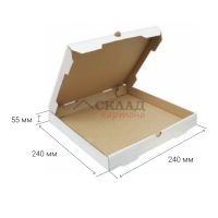 Коробка для пиццы 240*240*55 мм (Т-23 бел.)